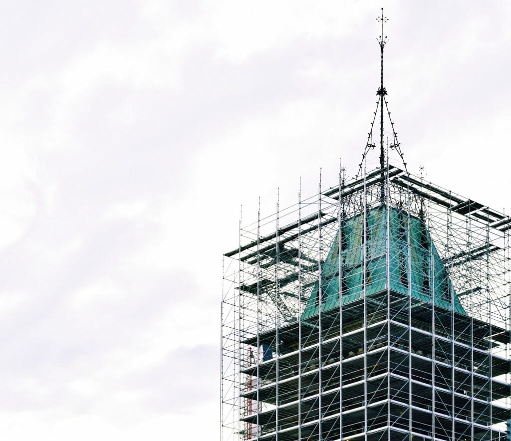 Construction of one of the buildings on Parliament Hill in Ottawa Canada in September 2019